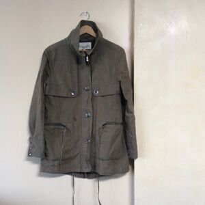 COMMUNITY Military Field Chore Jacket Cotton Hemp Utility Cargo Funnel Neck Y2K